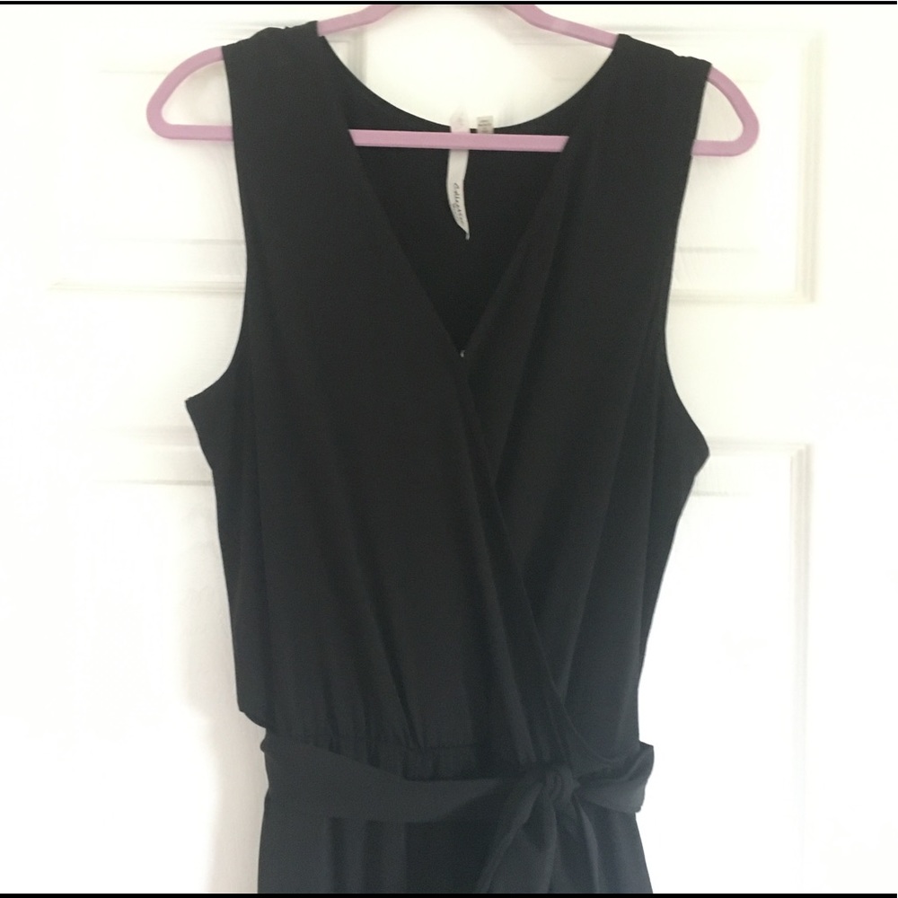 Black wrap top jumpsuit